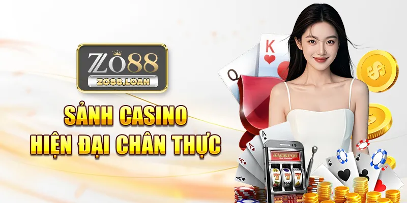 Sảnh casino hiện đại chân thực